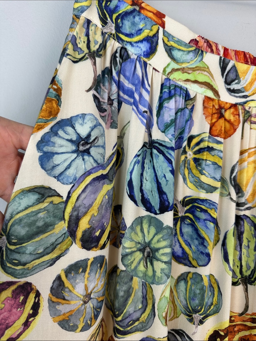 ModCloth Cream Floral A-Line Skirt with Multicolor Print - Picture 7 of 16
